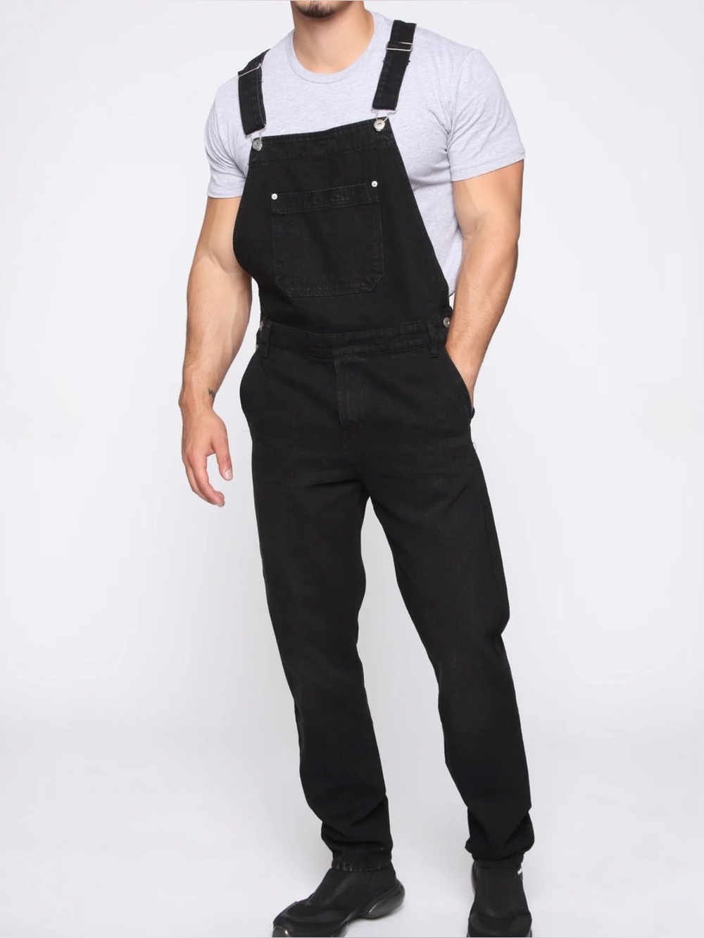 NovaMEN Lennie Black Denim Overalls NWT Size 32